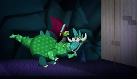 Screenshots from the 2018 Odd Bot Animation cartoon Sir Kermit the Brave