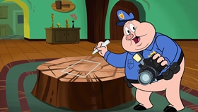 Screenshots from the 2018 Warner Bros. Television cartoon Gorky Pork