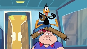 Screenshots from the 2018 Warner Bros. Television cartoon Porky