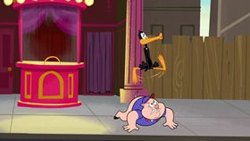 Screenshots from the 2018 Warner Bros. Television cartoon Porky