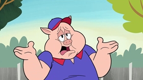 Screenshots from the 2018 Warner Bros. Television cartoon Porky