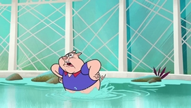 Screenshots from the 2018 Warner Bros. Television cartoon Porky