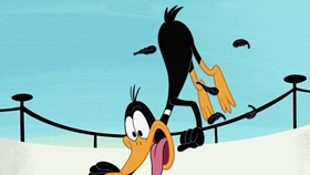 Screenshots from the 2018 Warner Bros. Television cartoon Porky