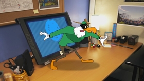 Screenshots from the 2018 Universal 1440 Entertainment cartoon The Pen is Flightier Than the Sword