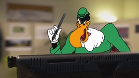 Screenshots from the 2018 Universal 1440 Entertainment cartoon The Pen is Flightier Than the Sword