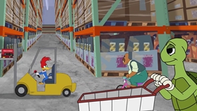 Screenshots from the 2018 Universal 1440 Entertainment cartoon No Time Like A Present