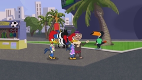 Screenshots from the 2018 Universal 1440 Entertainment cartoon Blame It On Rio De Janeiro