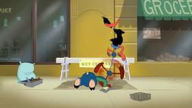 Screenshots from the 2019 Warner Bros. Television cartoon Wet Cement