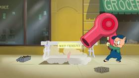 Screenshots from the 2019 Warner Bros. Television cartoon Wet Cement