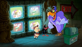 Screenshots from the 2019 Warner Bros. Television cartoon Curse of the Monkeybird