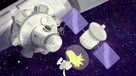 Screenshots from the 2019 DHX Media Ltd. cartoon Mission 6: Space Sleepwalking