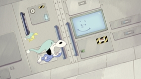 Screenshots from the 2019 DHX Media Ltd. cartoon Mission 6: Space Sleepwalking