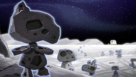 Screenshots from the 2019 DHX Media Ltd. cartoon Mission 9: Searching for Moon Rocks