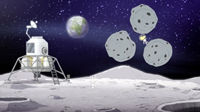 Screenshots from the 2019 DHX Media Ltd. cartoon Mission 9: Searching for Moon Rocks