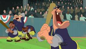 Screenshots from the 2019 Warner Bros. Television cartoon Pitcher Porky