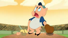 Screenshots from the 2019 Warner Bros. Television cartoon Pitcher Porky
