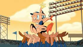 Screenshots from the 2019 Warner Bros. Television cartoon Pitcher Porky