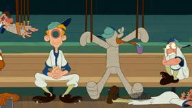 Screenshots from the 2019 Warner Bros. Television cartoon Pitcher Porky