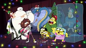 Screenshots from the 2019 Disney Television Animation cartoon Doof sings Deck the Halls