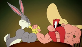 Screenshots from the 2020 Warner Bros. Television cartoon Harm Wrestling