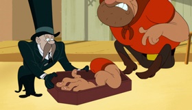 Screenshots from the 2020 Warner Bros. Television cartoon Harm Wrestling