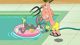 Screenshots from the 2020 Warner Bros. Television cartoon Pool Bunny