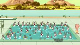 Screenshots from the 2020 Warner Bros. Television cartoon Pool Bunny