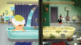 Screenshots from the 2020 Warner Bros. Television cartoon Shower Shuffle