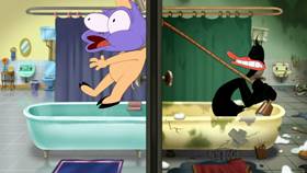 Screenshots from the 2020 Warner Bros. Television cartoon Shower Shuffle