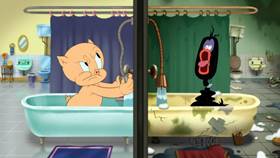 Screenshots from the 2020 Warner Bros. Television cartoon Shower Shuffle