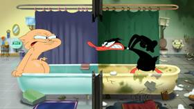 Screenshots from the 2020 Warner Bros. Television cartoon Shower Shuffle