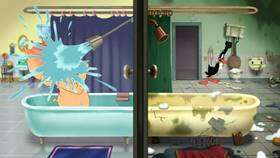 Screenshots from the 2020 Warner Bros. Television cartoon Shower Shuffle