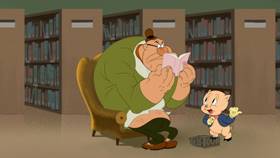 Screenshots from the 2020 Warner Bros. Television cartoon Overdue Duck