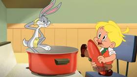 Screenshots from the 2020 Warner Bros. Television cartoon Hare Restoration
