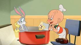 Screenshots from the 2020 Warner Bros. Television cartoon Hare Restoration