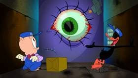 Screenshots from the 2020 Warner Bros. Television cartoon Postalgeist