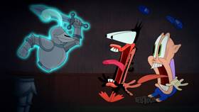 Screenshots from the 2020 Warner Bros. Television cartoon Postalgeist