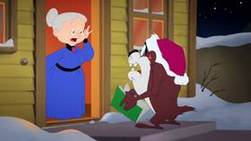 Screenshots from the 2020 Warner Bros. Television cartoon Yuletide Taz