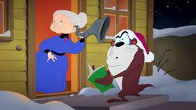 Screenshots from the 2020 Warner Bros. Television cartoon Yuletide Taz