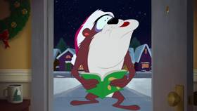 Screenshots from the 2020 Warner Bros. Television cartoon Yuletide Taz