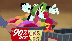 Screenshots from the 2020 Warner Bros. Television cartoon Holiday Purrchase