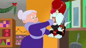 Screenshots from the 2020 Warner Bros. Television cartoon Holiday Purrchase