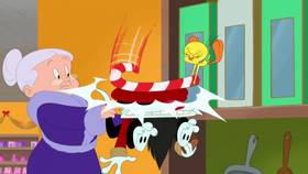 Screenshots from the 2020 Warner Bros. Television cartoon Holiday Purrchase