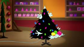 Screenshots from the 2020 Warner Bros. Television cartoon Holiday Purrchase