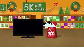 Screenshots from the 2020 Warner Bros. Television cartoon Holiday Purrchase