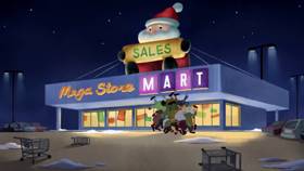 Screenshots from the 2020 Warner Bros. Television cartoon Holiday Purrchase
