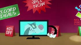 Screenshots from the 2020 Warner Bros. Television cartoon Holiday Purrchase