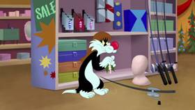 Screenshots from the 2020 Warner Bros. Television cartoon Holiday Purrchase