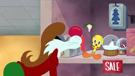 Screenshots from the 2020 Warner Bros. Television cartoon Holiday Purrchase