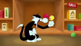 Screenshots from the 2020 Warner Bros. Television cartoon Holiday Purrchase